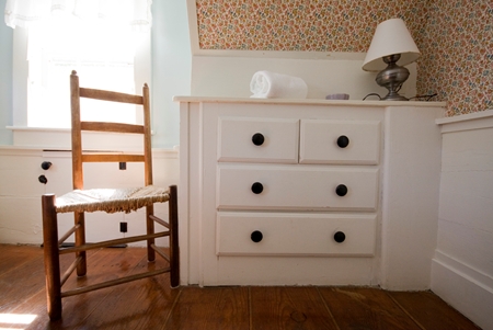 Built in aspects of second floor bedroom - one double bed and shared bath